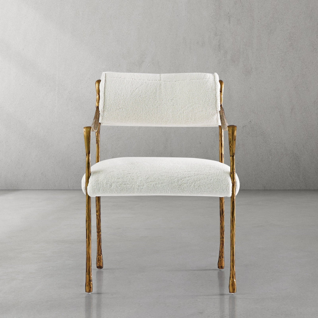 Hand-Forged Metal Retro Copper Iron Frame Dining Chair