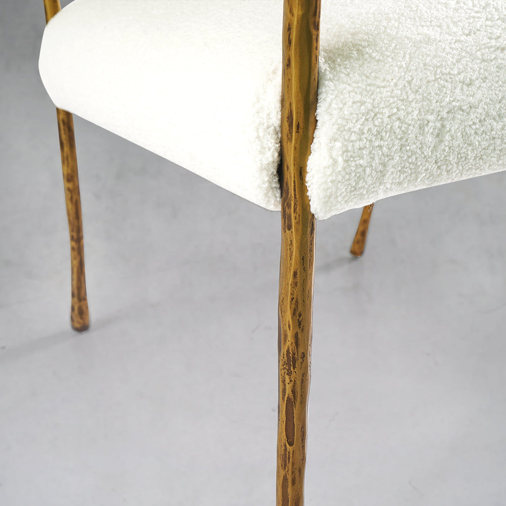 Hand-Forged Metal Retro Copper Iron Frame Dining Chair