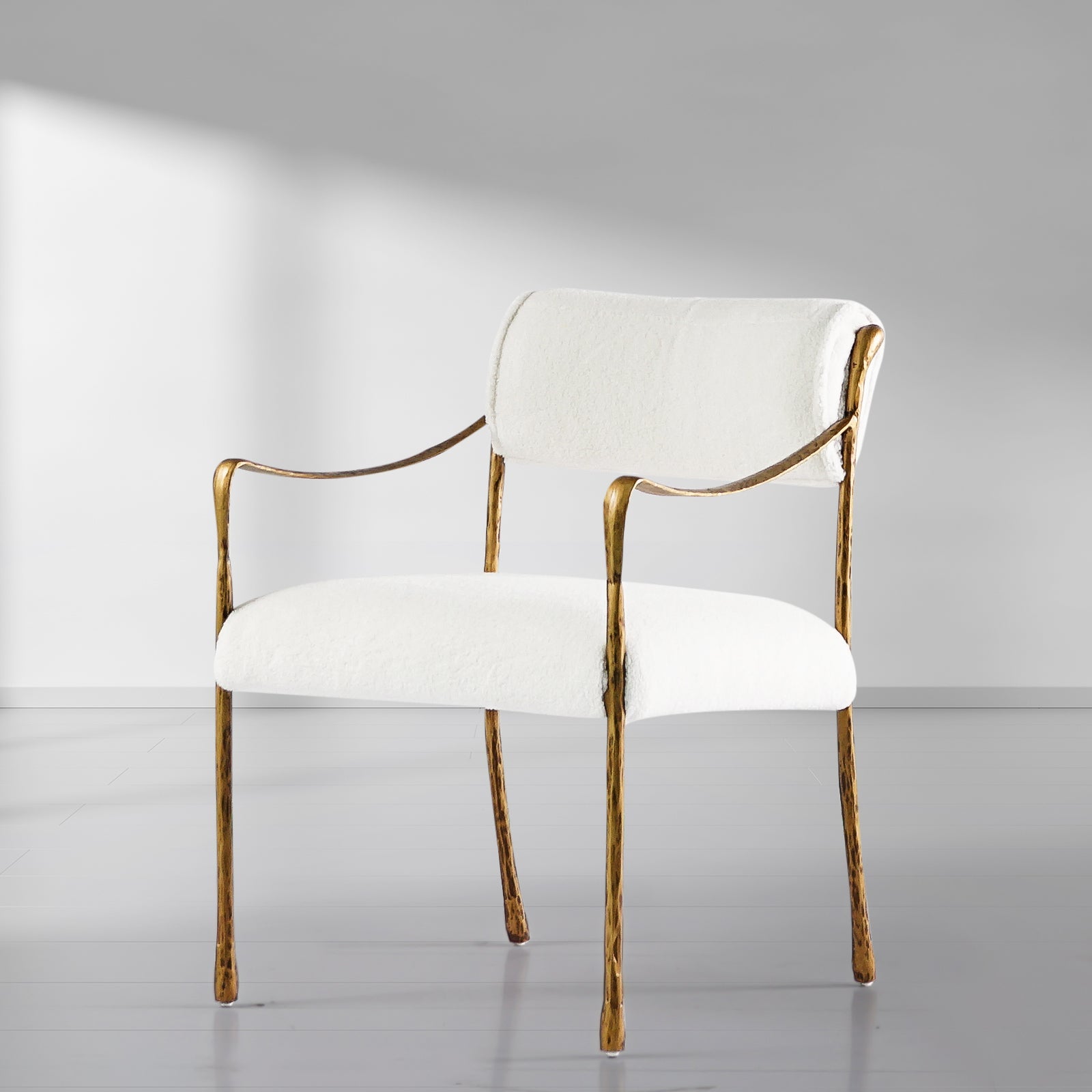 Hand-Forged Metal Retro Copper Iron Frame Dining Chair