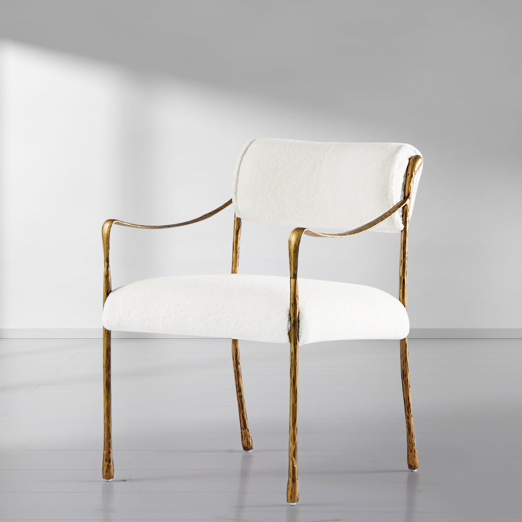 Hand-Forged Metal Retro Copper Iron Frame Dining Chair