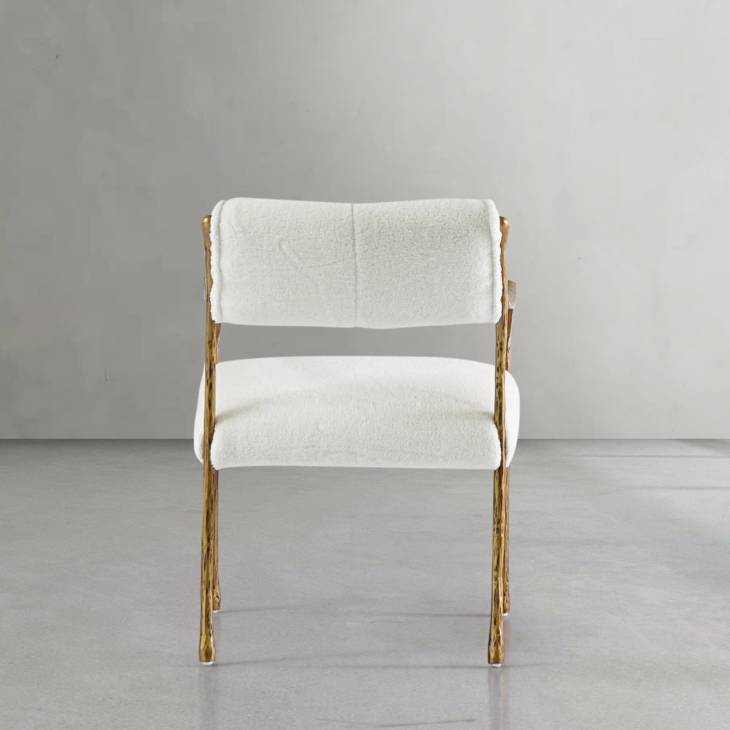 Hand-Forged Metal Retro Copper Iron Frame Dining Chair