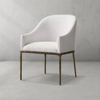 Hand-Forged Metal Slope Fabric Dining Armchair