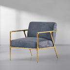 Hand-Forged Metal Retro Silver Iron Frame Track Armchair