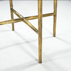 Hand-Forged Metal Round Marble Side Table 18" 22"