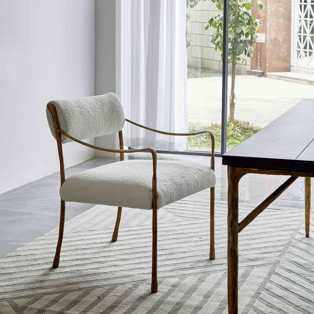 Hand-Forged Metal Retro Copper Iron Frame Dining Chair