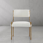 Hand-Forged Metal Retro Copper Iron Frame Armless Dining Chair