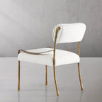 Hand-Forged Metal Retro Copper Iron Frame Armless Dining Chair