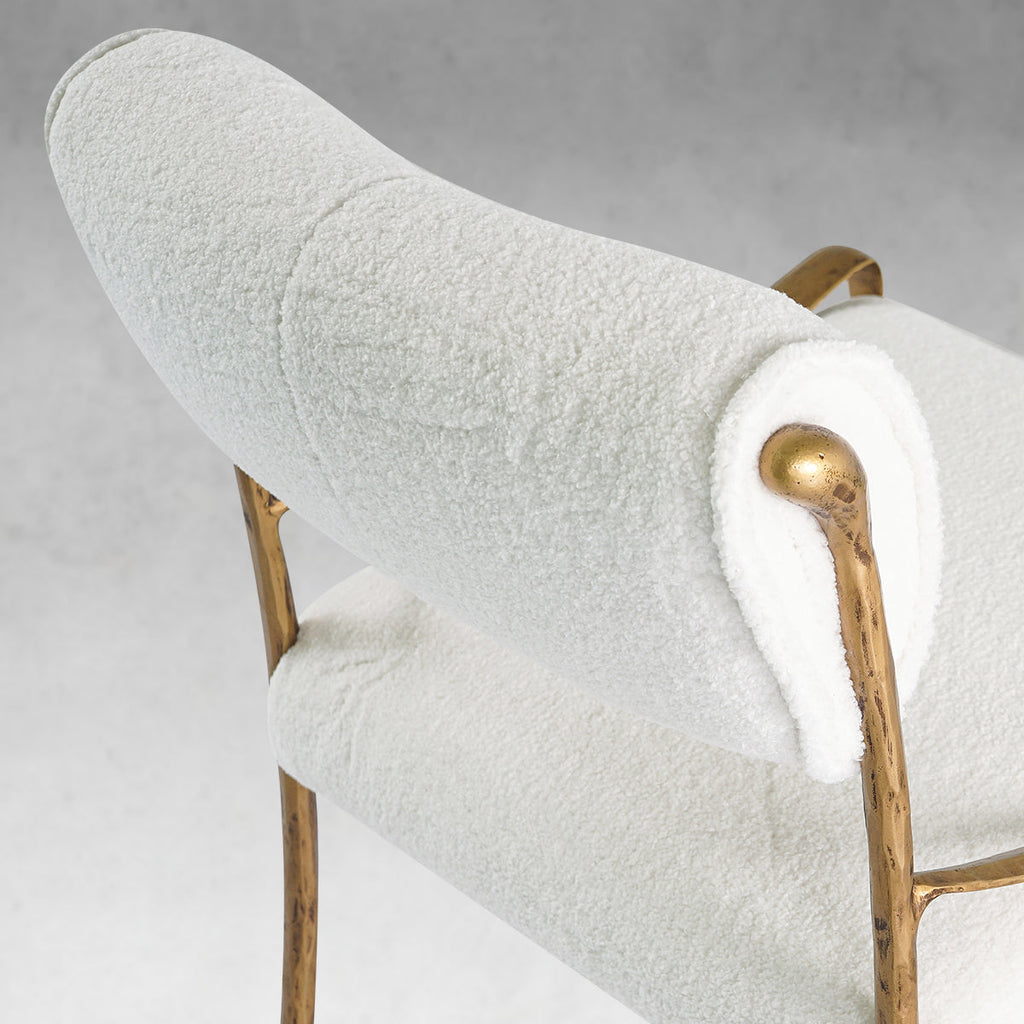 Hand-Forged Metal Retro Copper Iron Frame Armless Dining Chair