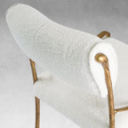 Hand-Forged Metal Retro Copper Iron Frame Armless Dining Chair