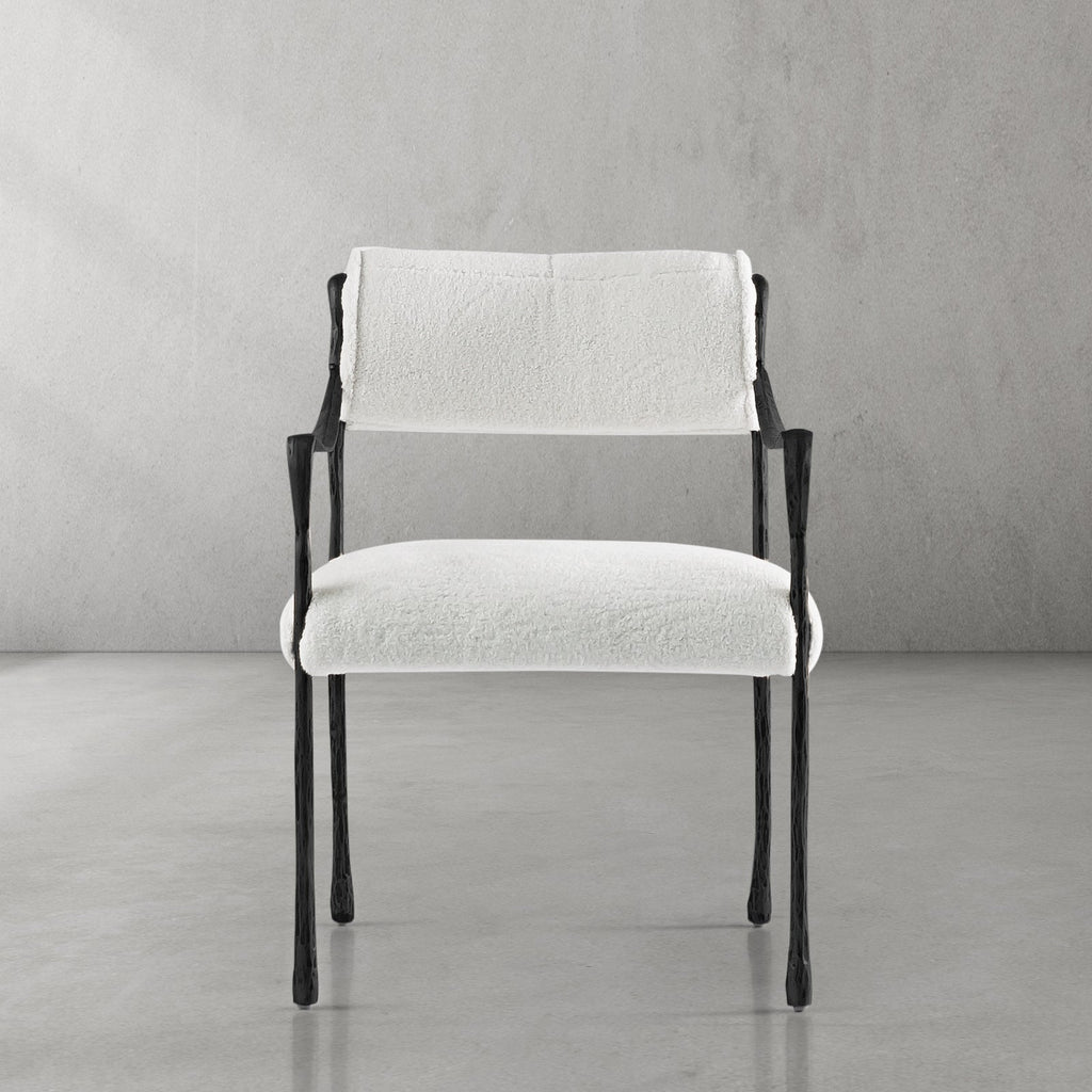 Hand-Forged Metal Retro Copper Iron Frame Dining Chair