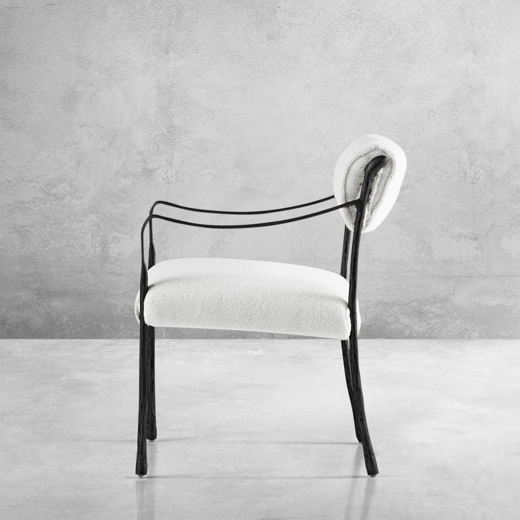 Hand-Forged Metal Retro Copper Iron Frame Dining Chair