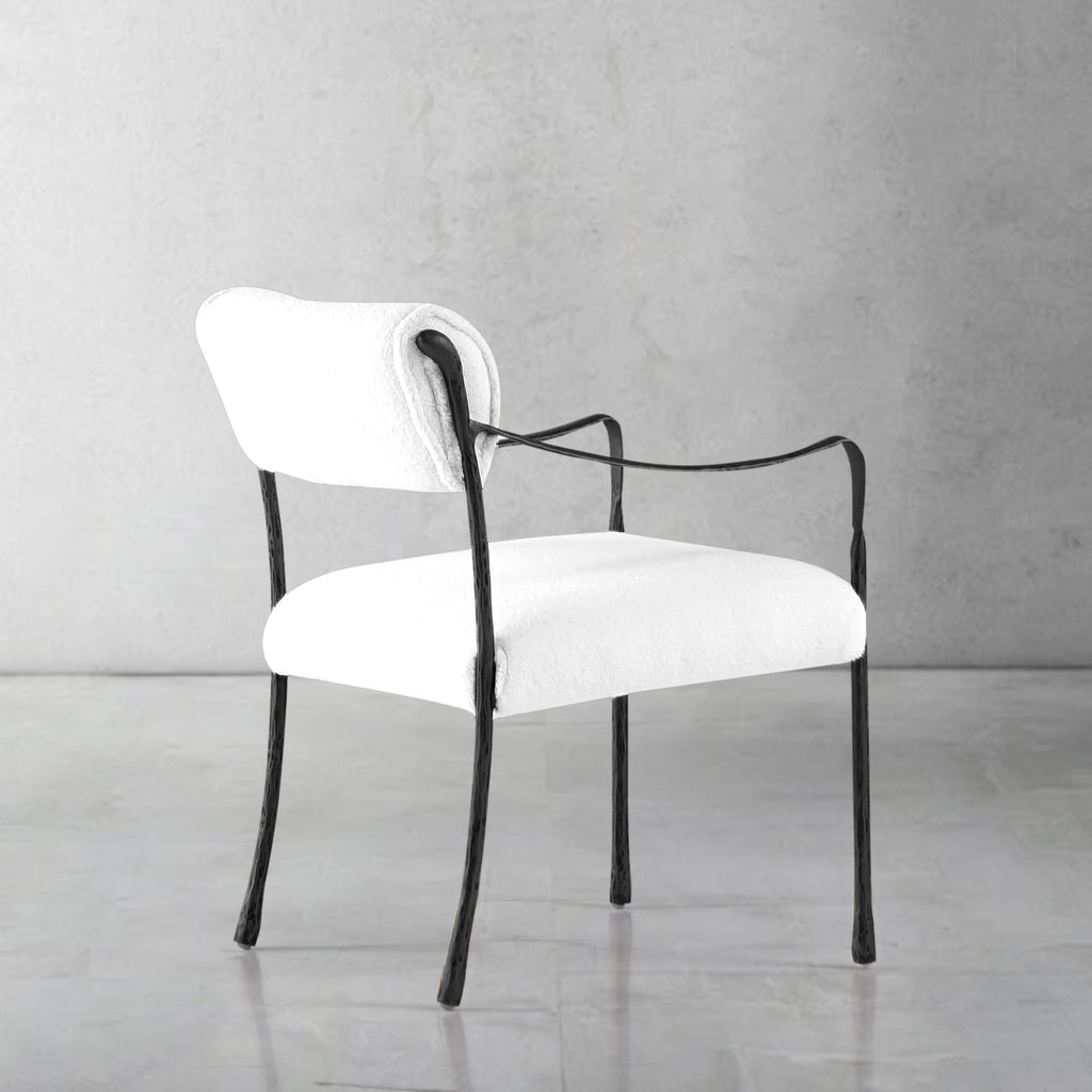 Hand-Forged Metal Retro Copper Iron Frame Dining Chair