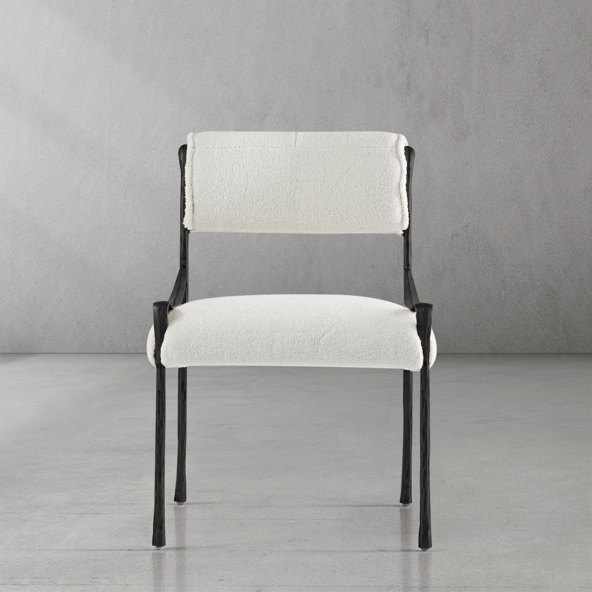 Hand-Forged Metal Retro Copper Iron Frame Armless Dining Chair