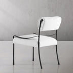 Hand-Forged Metal Retro Copper Iron Frame Armless Dining Chair