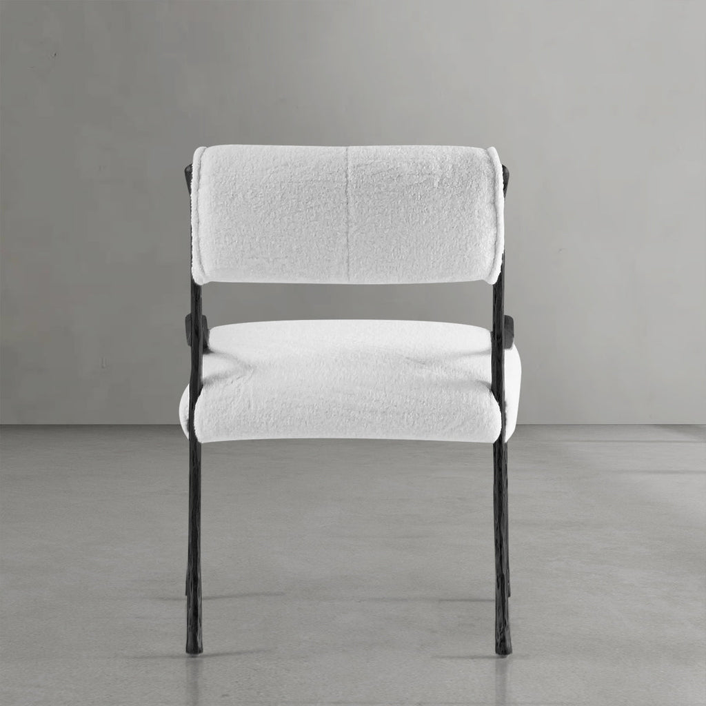 Hand-Forged Metal Retro Copper Iron Frame Armless Dining Chair