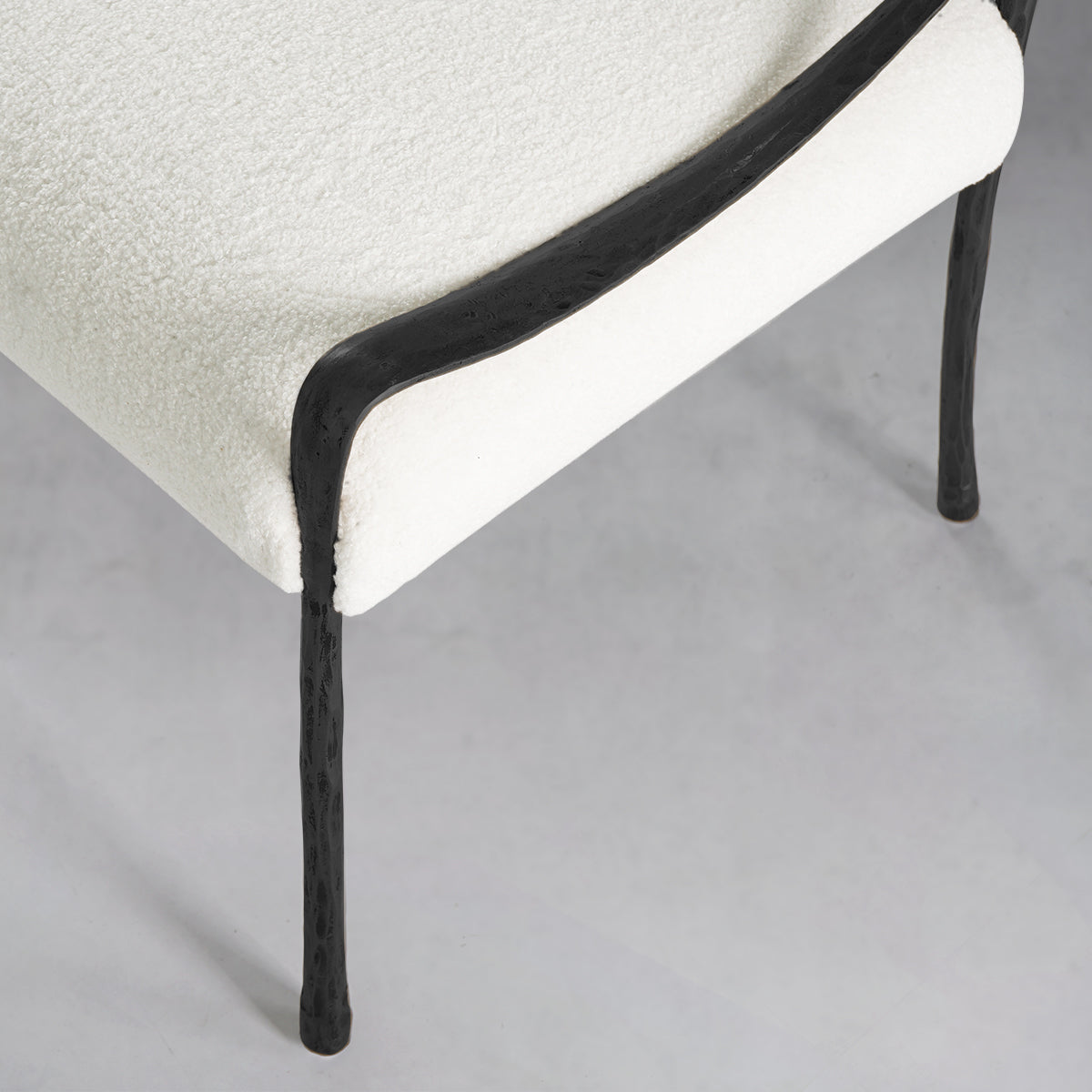 Hand-Forged Metal Retro Copper Iron Frame Armless Dining Chair