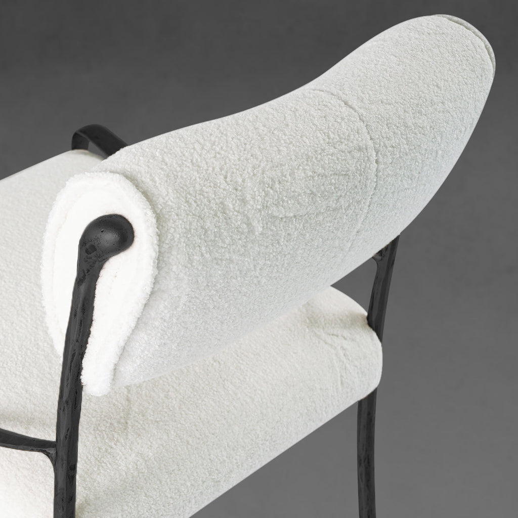 Hand-Forged Metal Retro Copper Iron Frame Armless Dining Chair