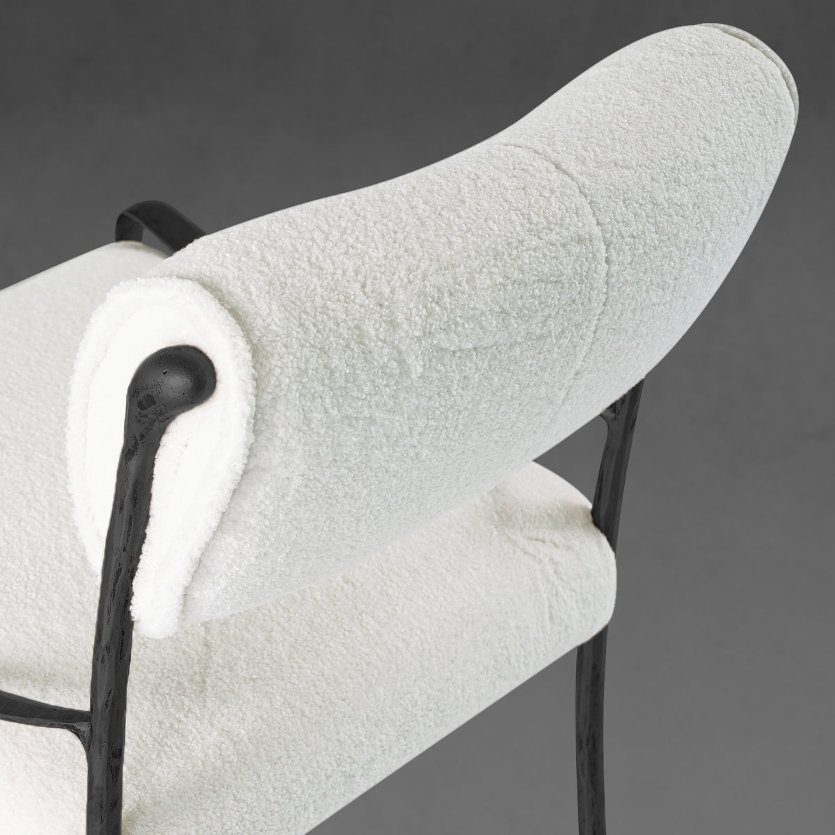 Hand-Forged Metal Retro Copper Iron Frame Armless Dining Chair