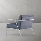 Hand-Forged Metal Retro Silver Iron Frame Track Armchair