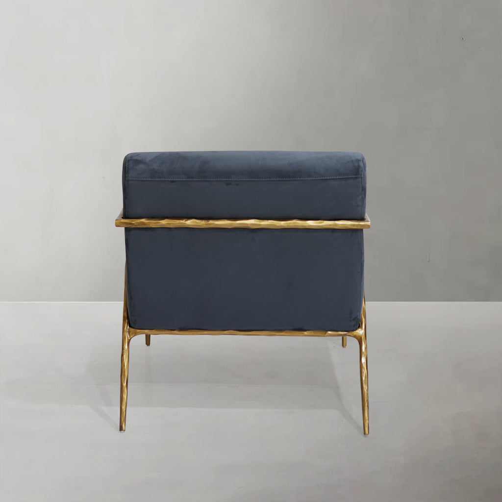 Hand-Forged Metal Retro Silver Iron Frame Track Armchair