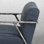 Hand-Forged Metal Retro Silver Iron Frame Track Armchair