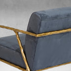 Hand-Forged Metal Retro Silver Iron Frame Track Armchair