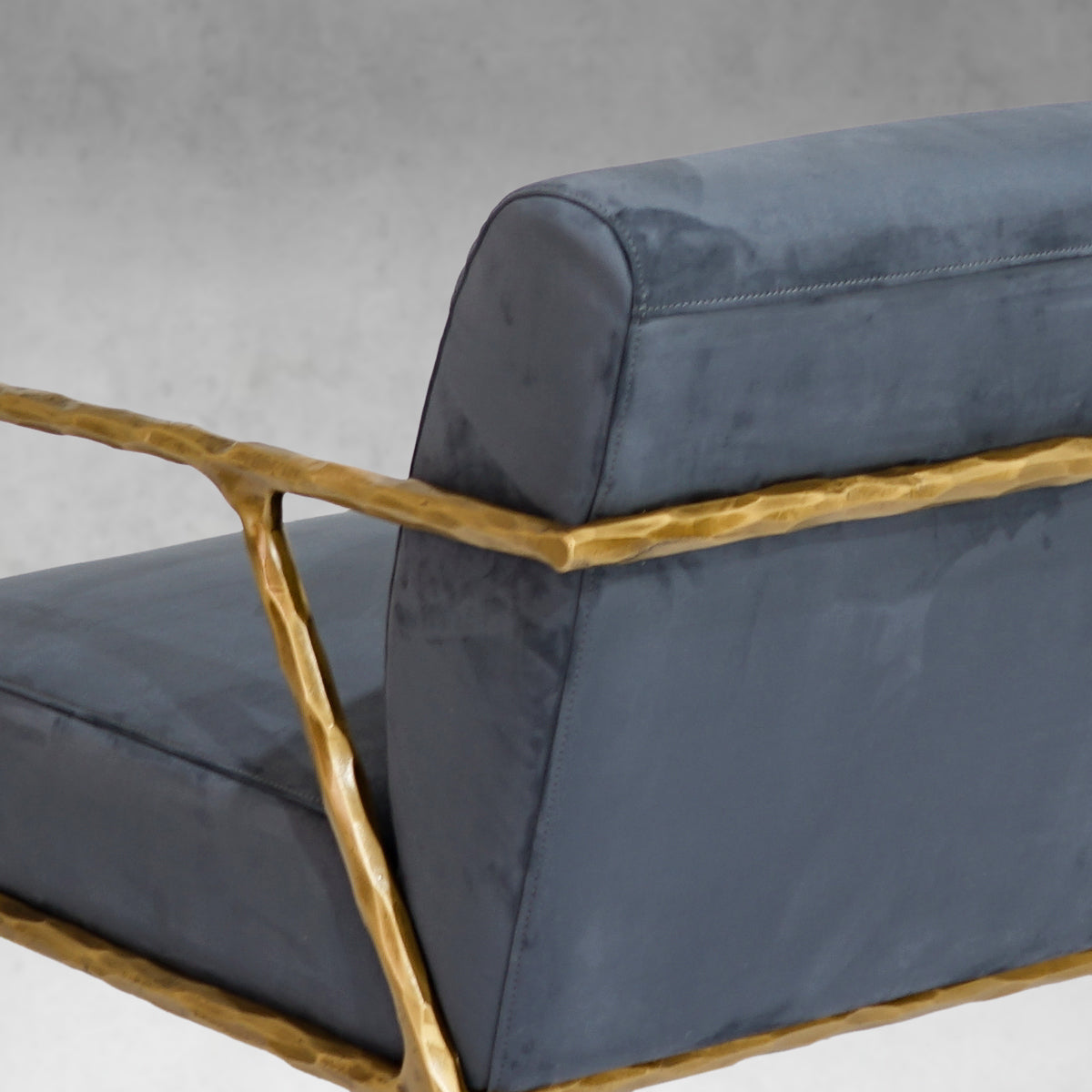 Hand-Forged Metal Retro Silver Iron Frame Track Armchair