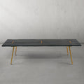 Hand-Forged Metal Retro Copper Frame Solid Wood Dining Bench