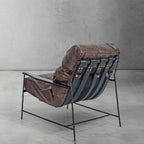 Hand-Stitched Cowhide Patchwork Wing Chair