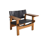 Tiered Distressed Leather Lounge Chair