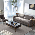 Hand-Forged Metal Vintage Leather Square Coffee Table