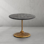 Hand-Forged Metal Wooden Side Table