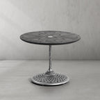Hand-Forged Metal Wooden Side Table