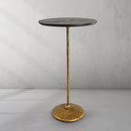 Hand-Forged Metal Wooden Side Table