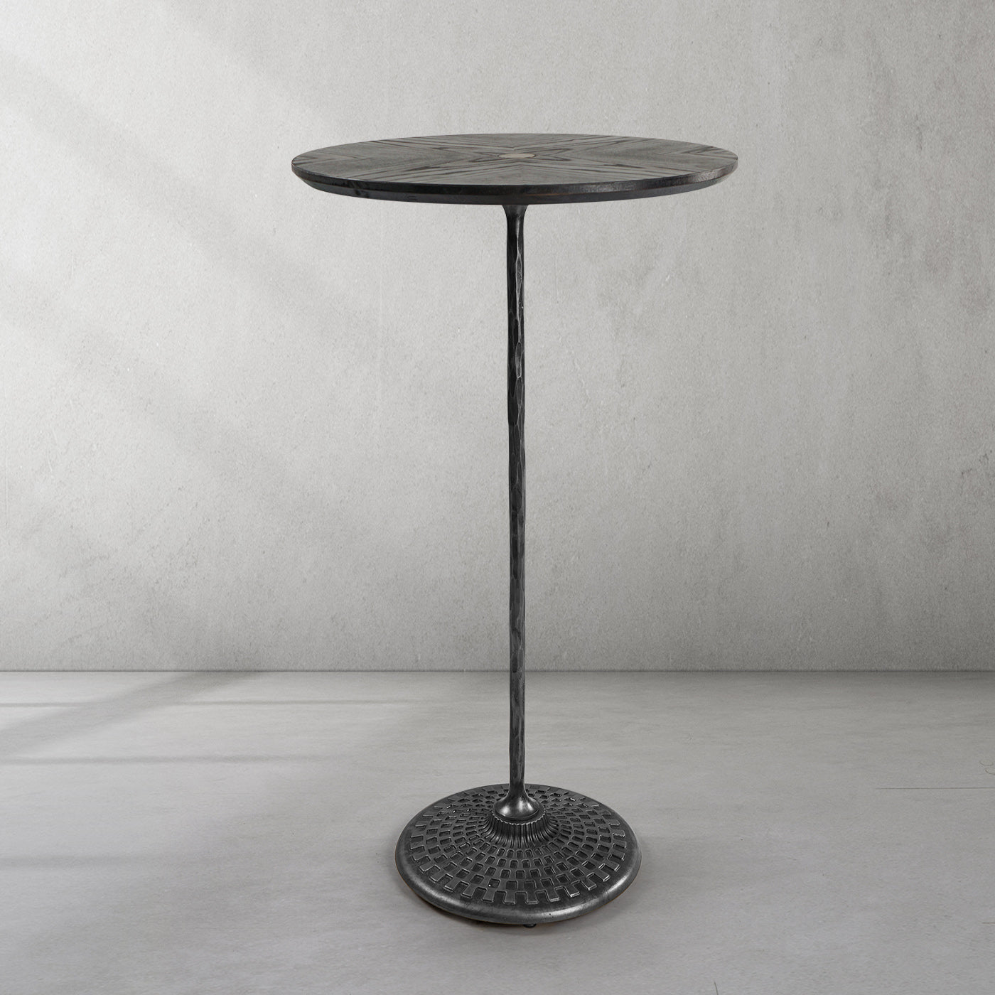 Hand-Forged Metal Wooden Side Table