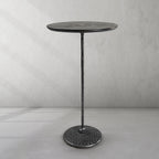 Hand-Forged Metal Wooden Side Table