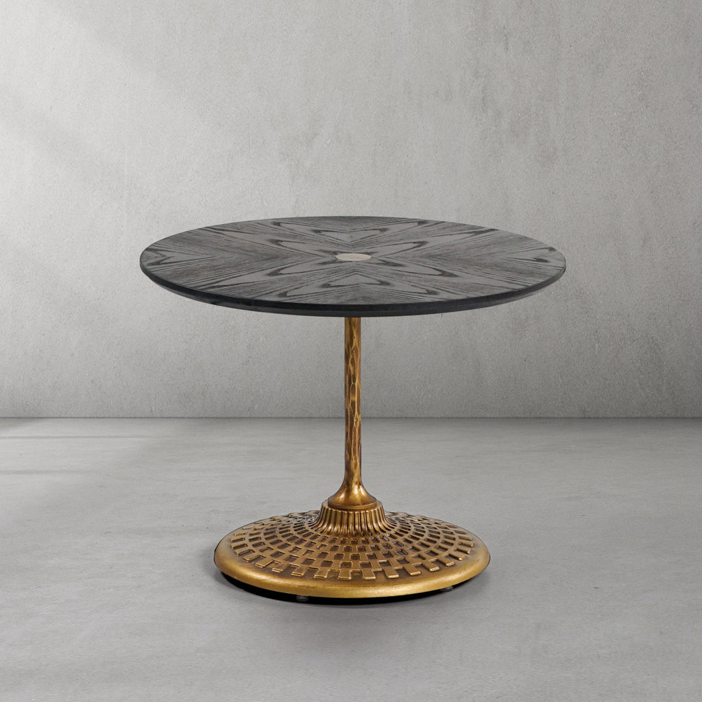 Hand-Forged Metal Wooden Side Table