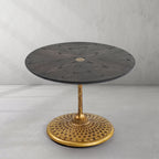 Hand-Forged Metal Wooden Side Table