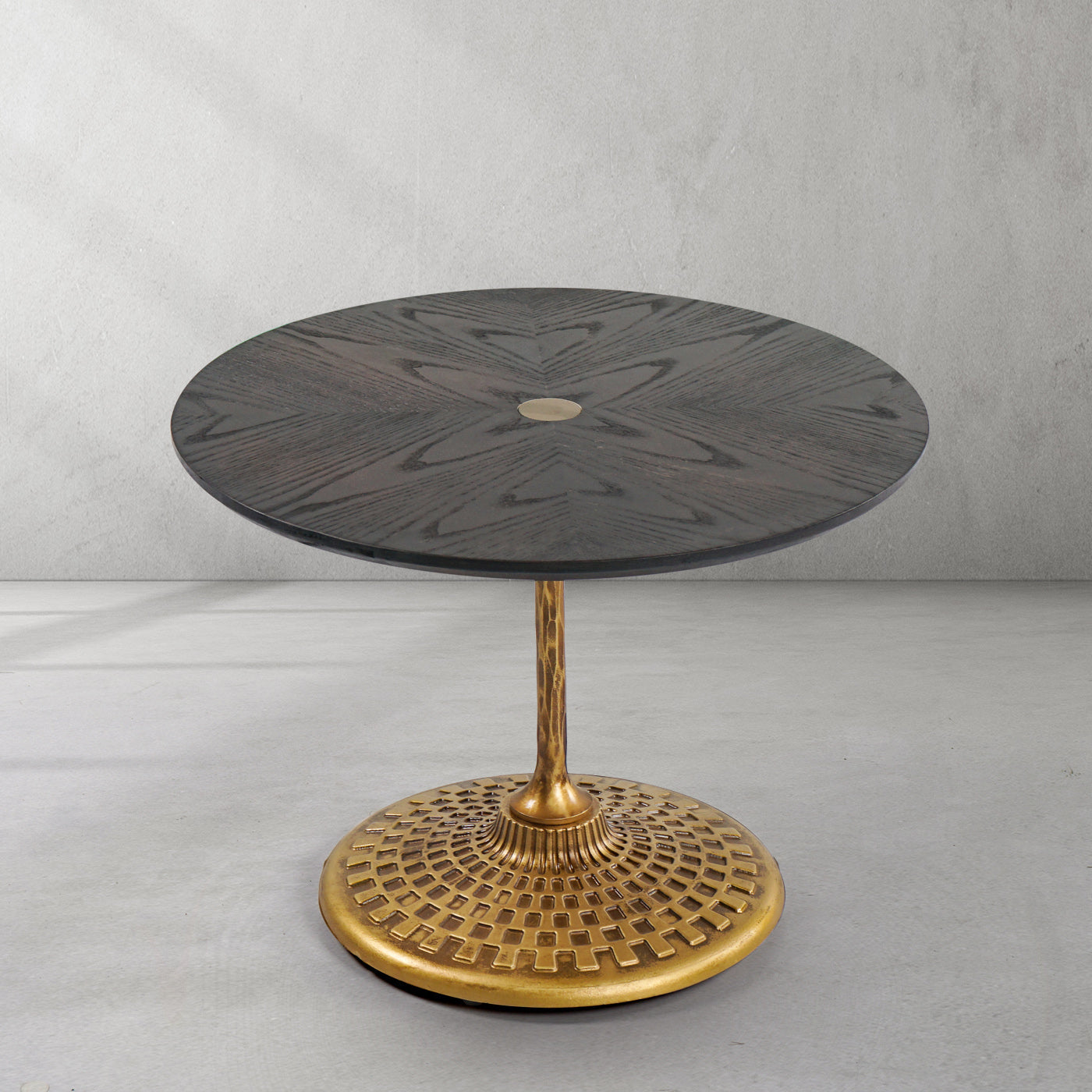 Hand-Forged Metal Wooden Side Table