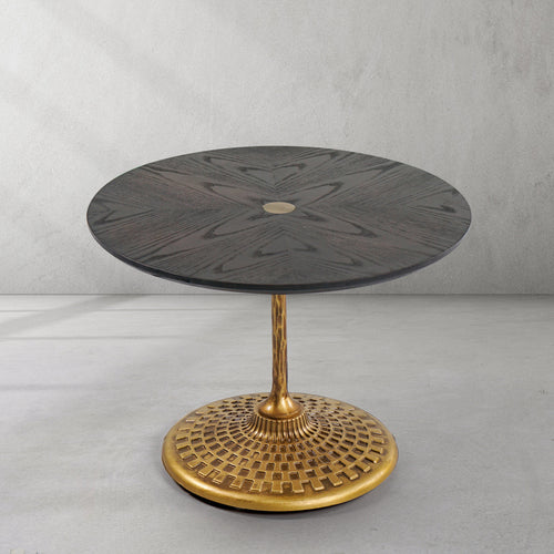 Hand-Forged Metal Wooden Side Table