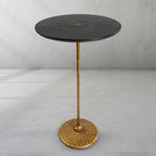 Hand-Forged Metal Wooden Side Table