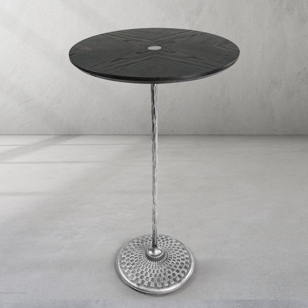 Hand-Forged Metal Wooden Side Table