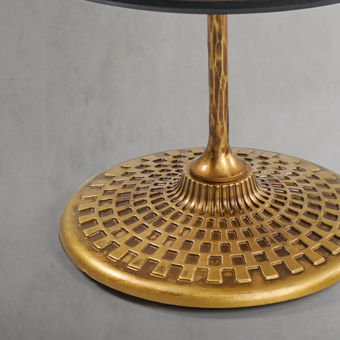 Hand-Forged Metal Wooden Side Table