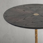 Hand-Forged Metal Wooden Side Table