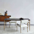 Hand-Forged Metal Retro Copper Iron Frame Armless Dining Chair