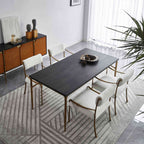 Hand-Forged Metal Retro Copper Iron Frame Armless Dining Chair