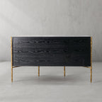 Hand-Forged Metal Metal Frame Rattan Side Cabinet