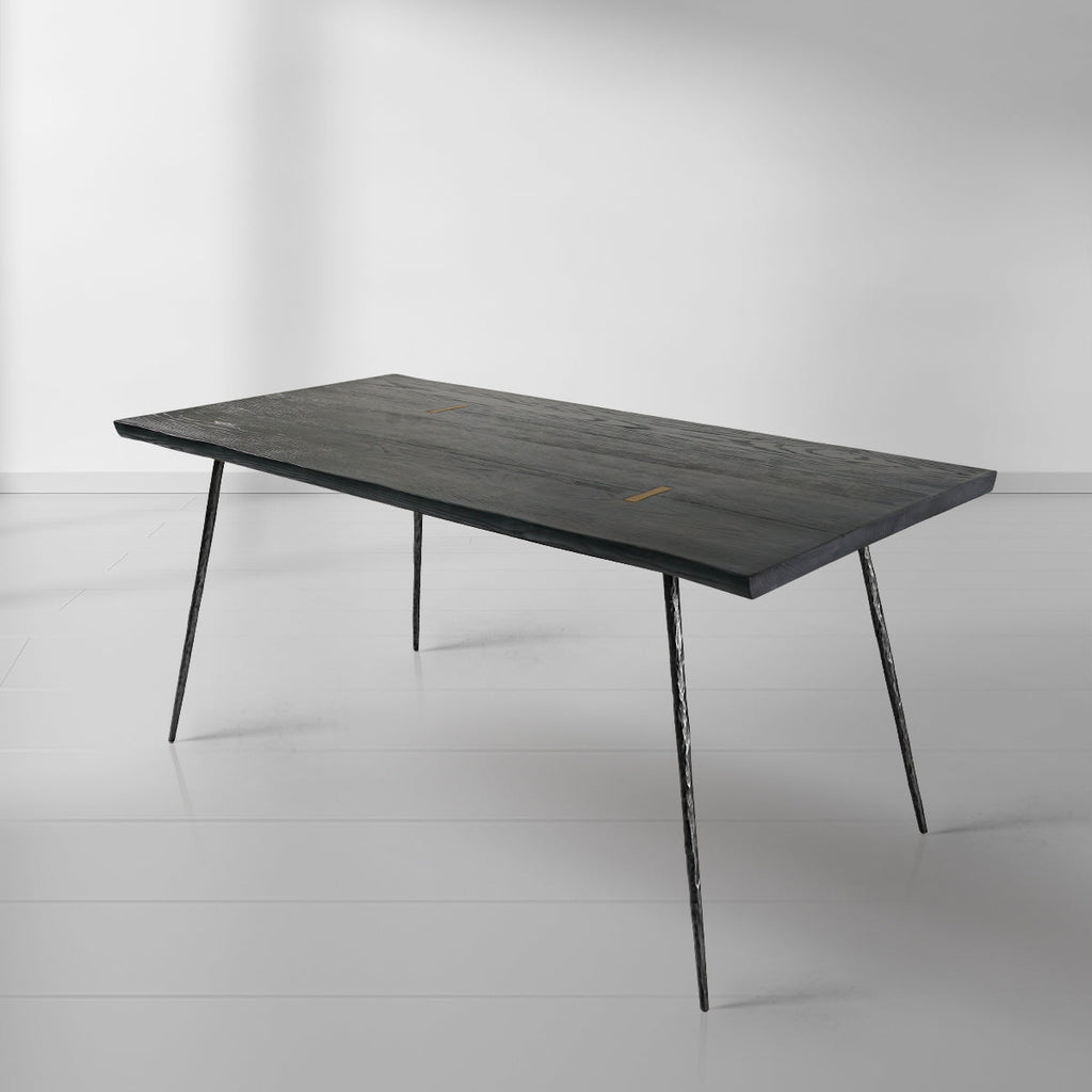Hand-Forged Metal Vintage Style Metal Frame Dining Table