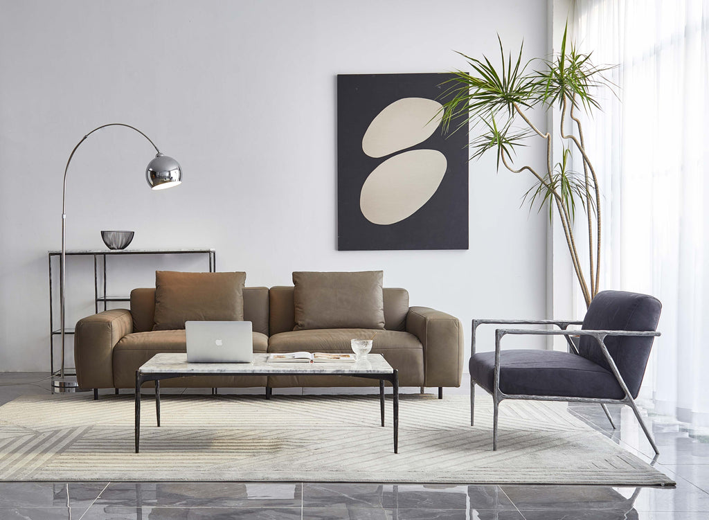 Hand-Forged Metal Retro Silver Iron Frame Track Armchair