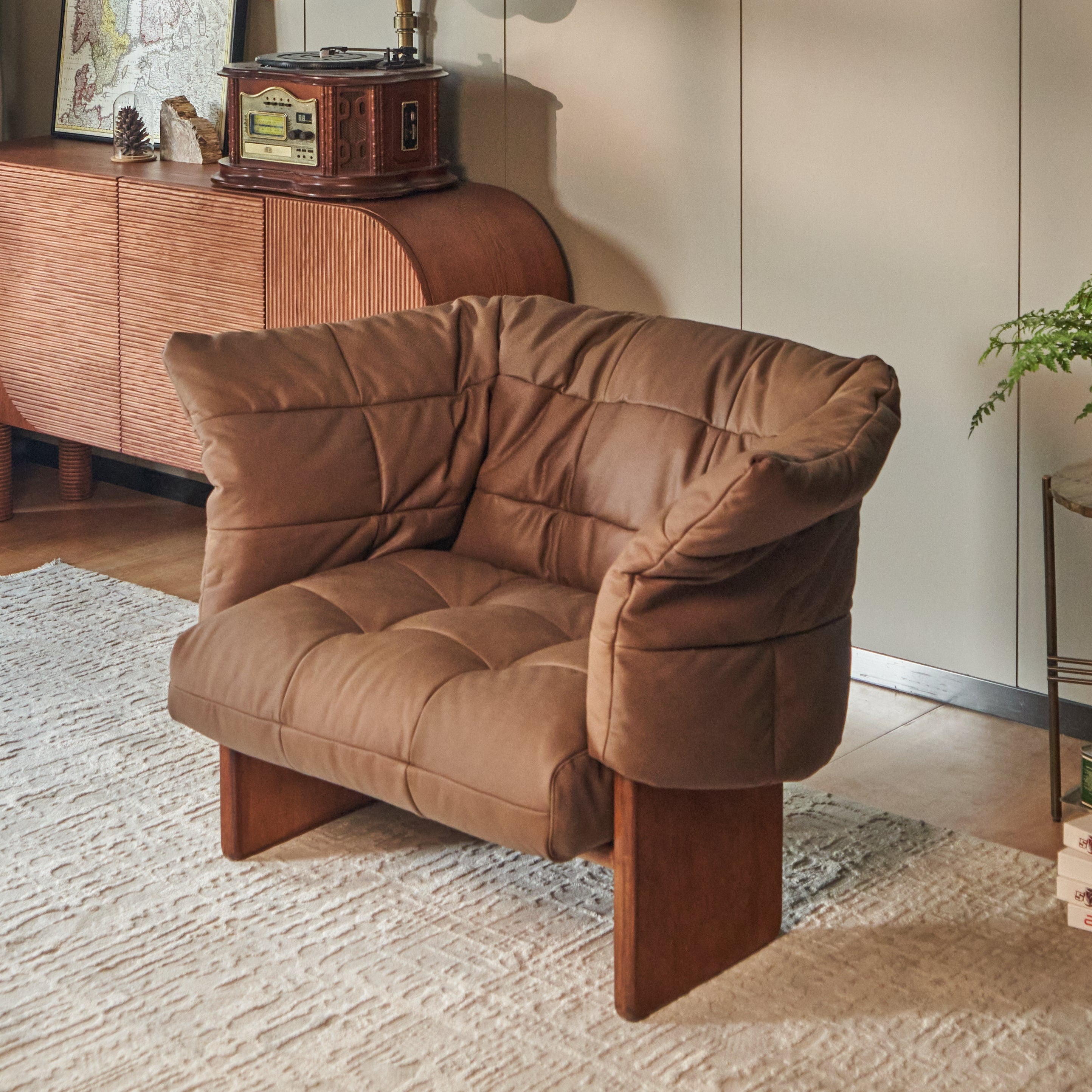 Quilted Leather "Marshmallow" Lounge Chair